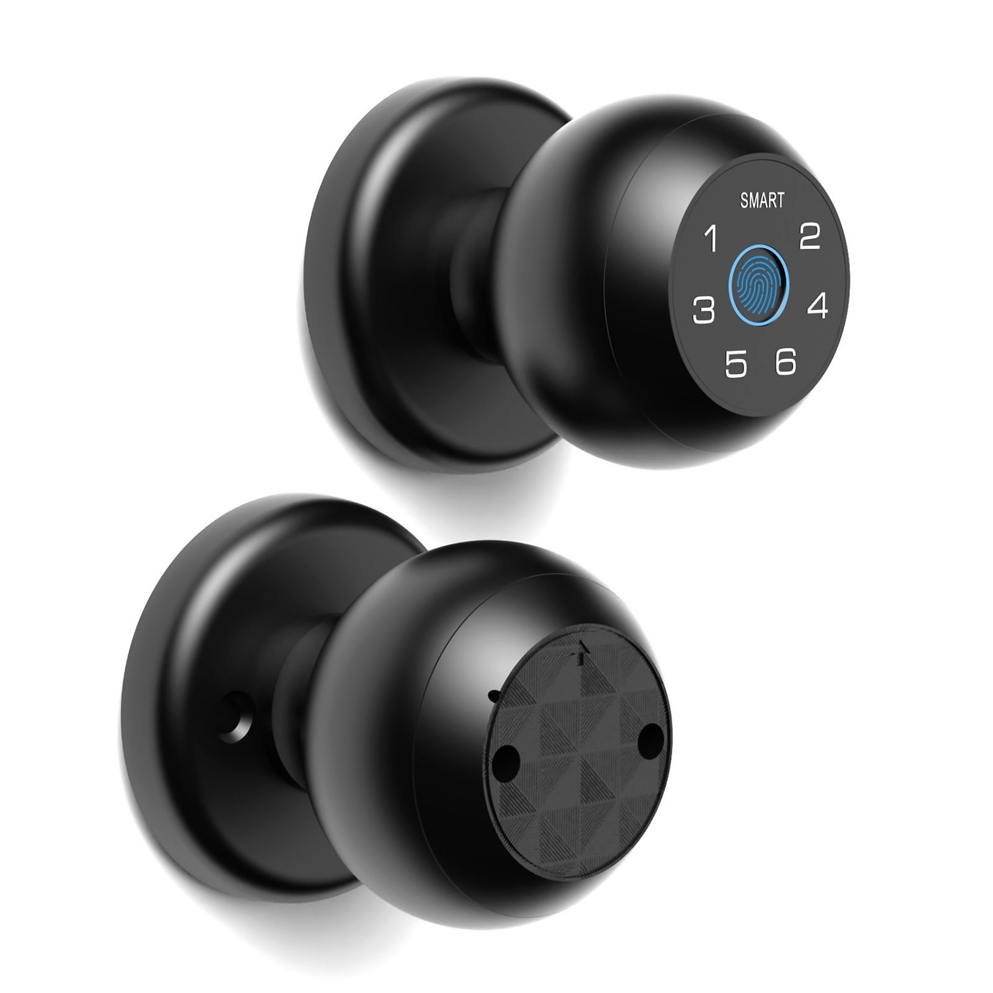 4 in 1 Corded Aluminum Smart Lock Deadbolt with APP, Biometric, Code, Keys Door Lock with Handle in Black